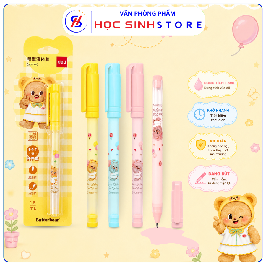 Hồ Nước Dạng Bút Deli HY506 1.8ml Thiết Kế Thông Minh, Độ Bám Dính Cao, Nhanh Khô, An Toàn