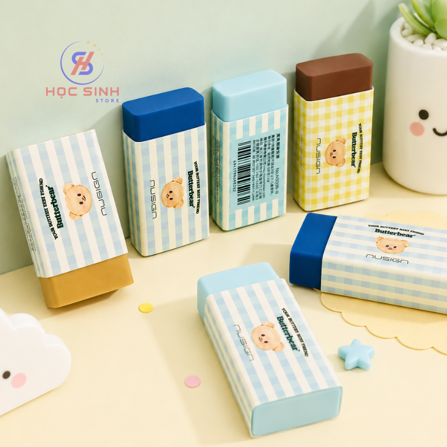 Combo 2 Cái Gôm Lõi Hình Gấu Bơ Deli NS036-B Màu Lẫn, Ít Vụn, Mềm Dẻo, Tẩy Sạch, Thiết Kế Dễ Thương - Ảnh 4