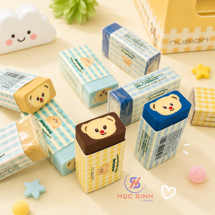 Combo 2 Cái Gôm Lõi Hình Gấu Bơ Deli NS036-B Màu Lẫn, Ít Vụn, Mềm Dẻo, Tẩy Sạch, Thiết Kế Dễ Thương - Ảnh 7